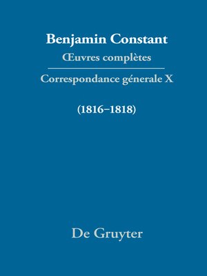 cover image of Correspondance générale 1816–1818